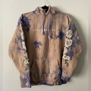 Civil Regime hoodie, size M. Violet and tan color way.